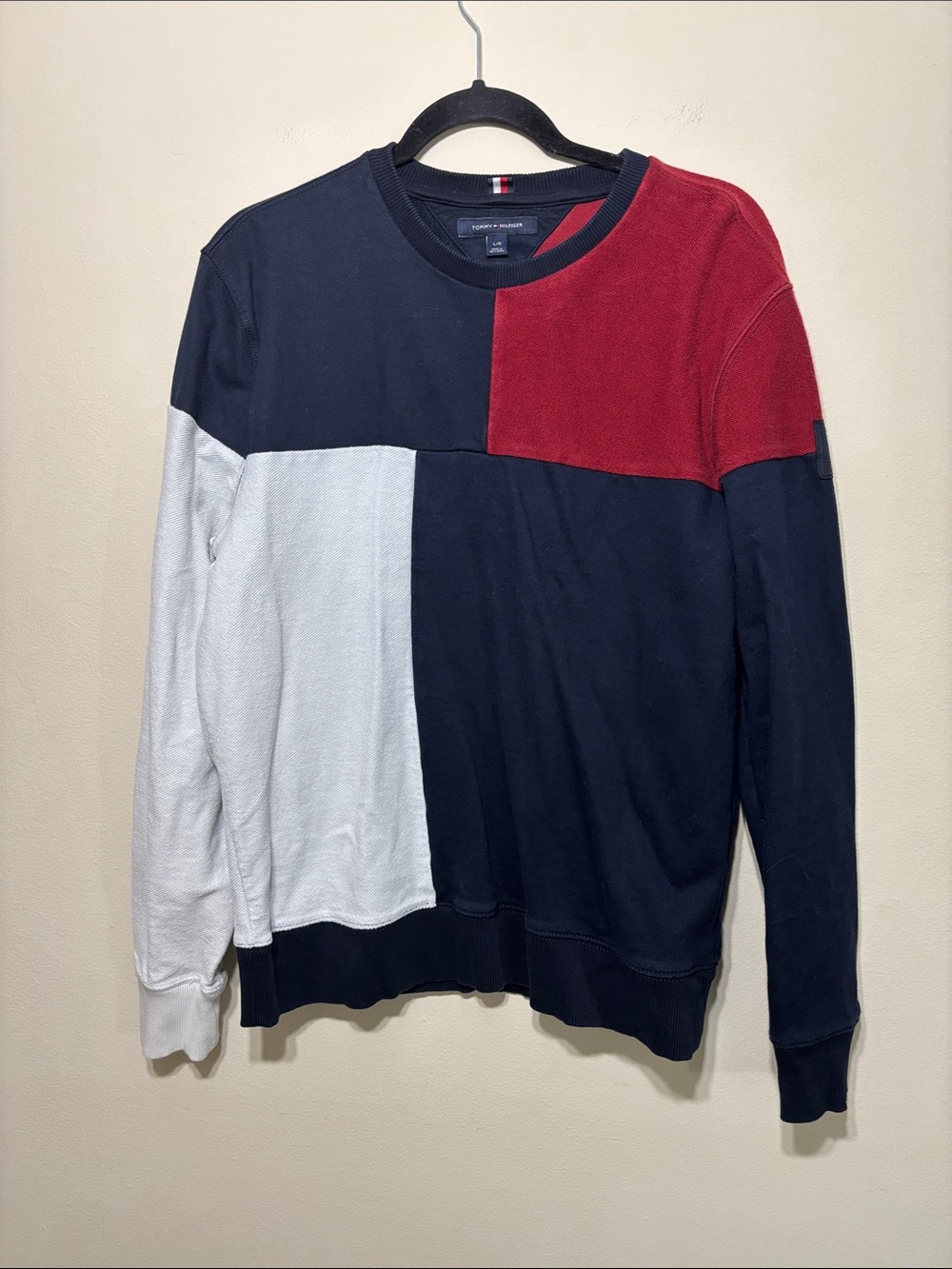 Tommy Hilfiger Colorblock Crewneck Sweater - Navy, Red, White